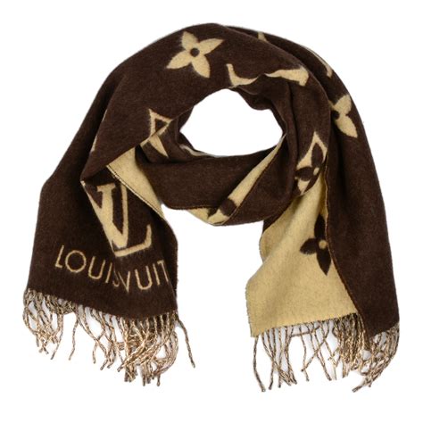 louis vuitton scarf cheap gold and brown|louis vuitton wool cashmere scarf.